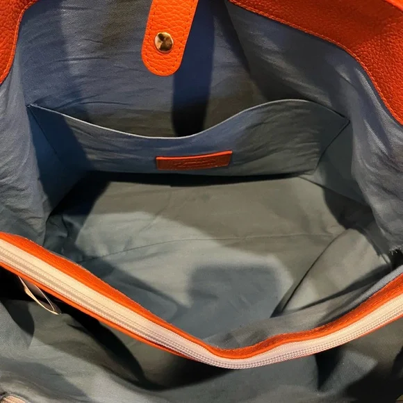 Orange Leather Tote Bag - Picture 7 of 9